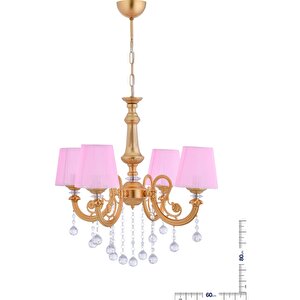 Turna 4 Lü Pembe Şapkalı Lüx Avize (gold)