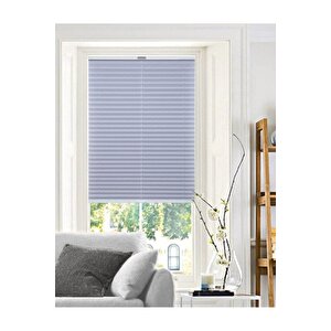 Açık Gri Plise Perde Katlanır Pvc Pencere Ve Cam Balkon Perdesi - Ofis Perdesi - Mutfak Perdesi 75x130 cm