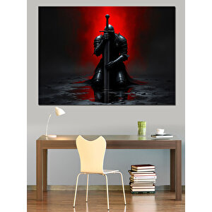 Kırmızı Arka Planlı Suikastçı Dekoratif Kanvas - Mdf Ahşap Tablo 50x70 cm