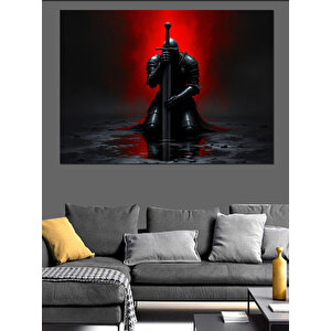 Kırmızı Arka Planlı Suikastçı Dekoratif Kanvas - Mdf Ahşap Tablo 100x140 cm
