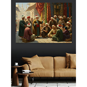 Divanda Bilgelerin Derin Sohbeti Dekoratif Kanvas - Mdf Ahşap Tablo 100x140 cm