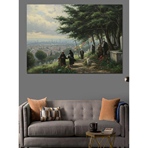 Eski Mezarlık Dekoratif Kanvas - Mdf Ahşap Tablo 35x50 cm