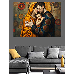 Anne Ve Çocuk Sevgisi Dekoratif Kanvas - Mdf Ahşap Tablo 100x140 cm