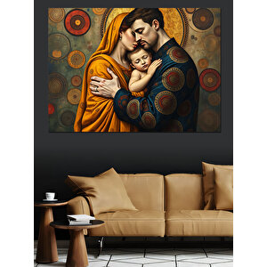 Anne Ve Çocuk Sevgisi Dekoratif Kanvas - Mdf Ahşap Tablo 100x140 cm