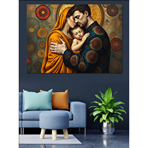 Anne Ve Çocuk Sevgisi Dekoratif Kanvas - Mdf Ahşap Tablo 100x140 cm