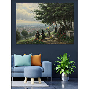Eski Mezarlık Dekoratif Kanvas - Mdf Ahşap Tablo