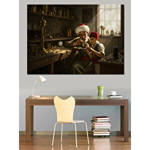 Saat Tamircisi Dekoratif Kanvas - Mdf Ahşap Tablo 70x100 cm