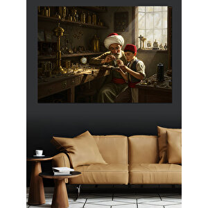 Saat Tamircisi Dekoratif Kanvas - Mdf Ahşap Tablo 70x100 cm