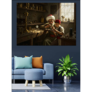 Saat Tamircisi Dekoratif Kanvas - Mdf Ahşap Tablo