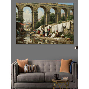 Kemerde Çamaşır Asma Günü Dekoratif Kanvas - Mdf Ahşap Tablo