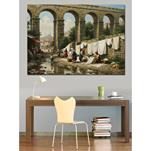 Kemerde Çamaşır Asma Günü Dekoratif Kanvas - Mdf Ahşap Tablo