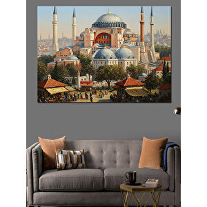 Ayasofya'nın Görkemli Manzarası Dekoratif Kanvas - Mdf Ahşap Tablo 50x70 cm