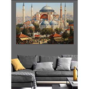 Ayasofya'nın Görkemli Manzarası Dekoratif Kanvas - Mdf Ahşap Tablo 50x70 cm