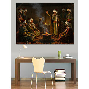 Kamp Ateşinde Hikayeler Dekoratif Kanvas - Mdf Ahşap Tablo 35x50 cm