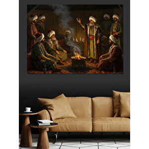 Kamp Ateşinde Hikayeler Dekoratif Kanvas - Mdf Ahşap Tablo 35x50 cm
