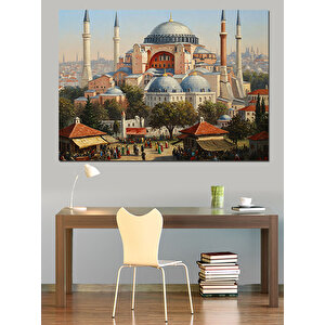 Ayasofya'nın Görkemli Manzarası Dekoratif Kanvas - Mdf Ahşap Tablo 35x50 cm