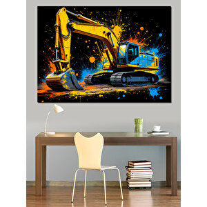 Kepçe Boya Sıçraması Stil Dekoratif Kanvas - Mdf Ahşap Tablo 50x70 cm