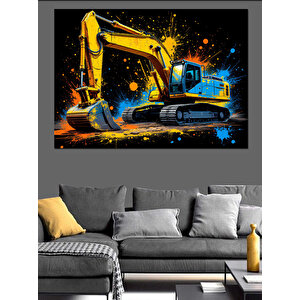 Kepçe Boya Sıçraması Stil Dekoratif Kanvas - Mdf Ahşap Tablo 50x70 cm