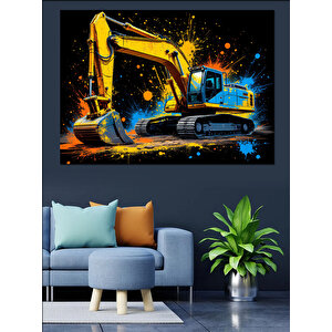 Kepçe Boya Sıçraması Stil Dekoratif Kanvas - Mdf Ahşap Tablo