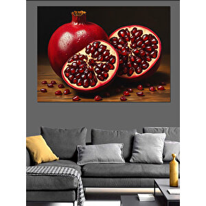 Kesilmiş Narın Canlı Kırmızısı Dekoratif Kanvas - Mdf Ahşap Tablo