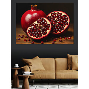Kesilmiş Narın Canlı Kırmızısı Dekoratif Kanvas - Mdf Ahşap Tablo