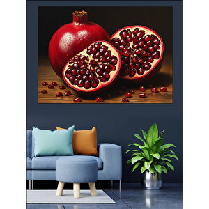 Kesilmiş Narın Canlı Kırmızısı Dekoratif Kanvas - Mdf Ahşap Tablo 70x100 cm
