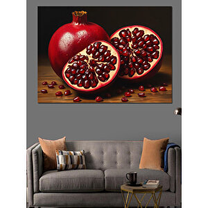 Kesilmiş Narın Canlı Kırmızısı Dekoratif Kanvas - Mdf Ahşap Tablo 70x100 cm