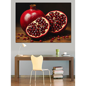 Kesilmiş Narın Canlı Kırmızısı Dekoratif Kanvas - Mdf Ahşap Tablo 70x100 cm