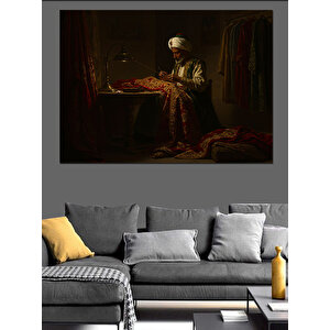 Nakış İşleyen Terzi Dekoratif Kanvas - Mdf Ahşap Tablo 100x140 cm