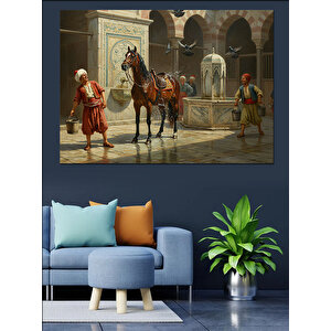 At Yıkama Dekoratif Kanvas - Mdf Ahşap Tablo 50x70 cm