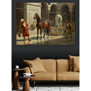 At Yıkama Dekoratif Kanvas - Mdf Ahşap Tablo 100x140 cm