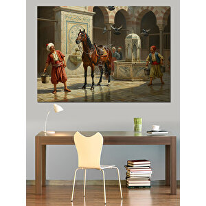 At Yıkama Dekoratif Kanvas - Mdf Ahşap Tablo