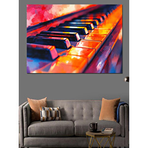 Piyano Tuşları Işık Yansıması Dekoratif Kanvas - Mdf Ahşap Tablo 70x100 cm