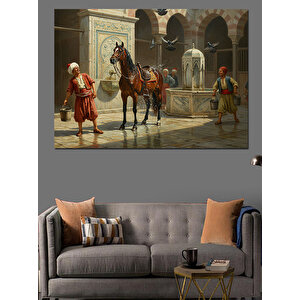 At Yıkama Dekoratif Kanvas - Mdf Ahşap Tablo 70x100 cm