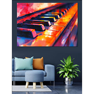 Piyano Tuşları Işık Yansıması Dekoratif Kanvas - Mdf Ahşap Tablo 25x35 cm