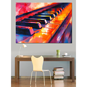 Piyano Tuşları Işık Yansıması Dekoratif Kanvas - Mdf Ahşap Tablo