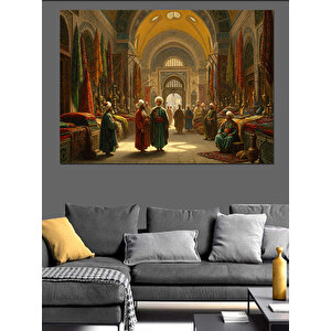 Tarihi Kapalıçarşıda Satıcılar Dekoratif Kanvas - Mdf Ahşap Tablo 70x100 cm