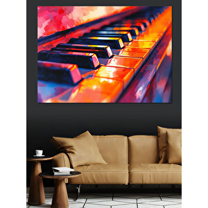 Piyano Tuşları Işık Yansıması Dekoratif Kanvas - Mdf Ahşap Tablo 100x140 cm