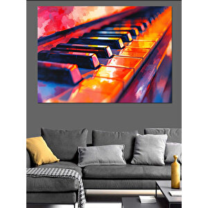 Piyano Tuşları Işık Yansıması Dekoratif Kanvas - Mdf Ahşap Tablo