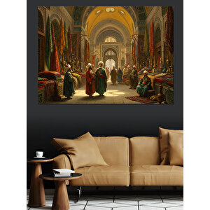 Tarihi Kapalıçarşıda Satıcılar Dekoratif Kanvas - Mdf Ahşap Tablo