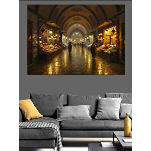 Tarihi Kapalıçarşıda Işık Yansıması Dekoratif Kanvas - Mdf Ahşap Tablo 100x140 cm