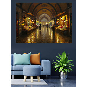 Tarihi Kapalıçarşıda Işık Yansıması Dekoratif Kanvas - Mdf Ahşap Tablo 100x140 cm
