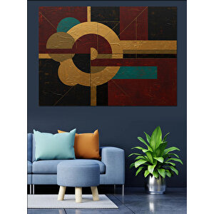 Geometrik Bloklu Arka Plan Dekoratif Kanvas - Mdf Ahşap Tablo 35x50 cm