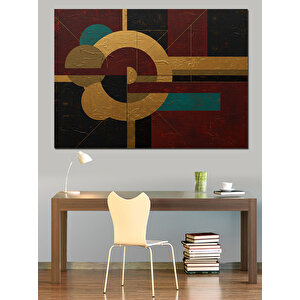 Geometrik Bloklu Arka Plan Dekoratif Kanvas - Mdf Ahşap Tablo 35x50 cm