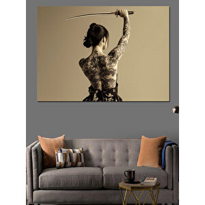 Kılıçla Kadın Portresi Sanat Dekoratif Kanvas - Mdf Ahşap Tablo 50x70 cm