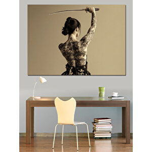 Kılıçla Kadın Portresi Sanat Dekoratif Kanvas - Mdf Ahşap Tablo 50x70 cm