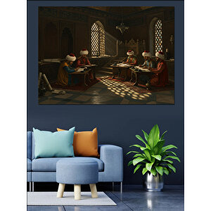 Medresede Tartışan Bilge Öğrenciler Dekoratif Kanvas - Mdf Ahşap Tablo