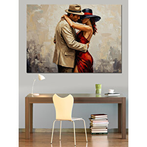 Aşık Çift Vintage Stil Dekoratif Kanvas - Mdf Ahşap Tablo 100x140 cm