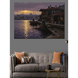 Kıyıda Akşam Sessizliği Dekoratif Kanvas - Mdf Ahşap Tablo 25x35 cm