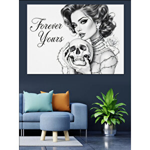Forever Yours Kurukafa Kadın Dekoratif Kanvas - Mdf Ahşap Tablo 25x35 cm